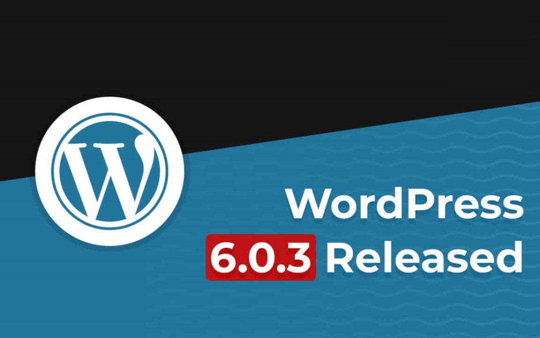 WordPress 6.0.3 Security Release