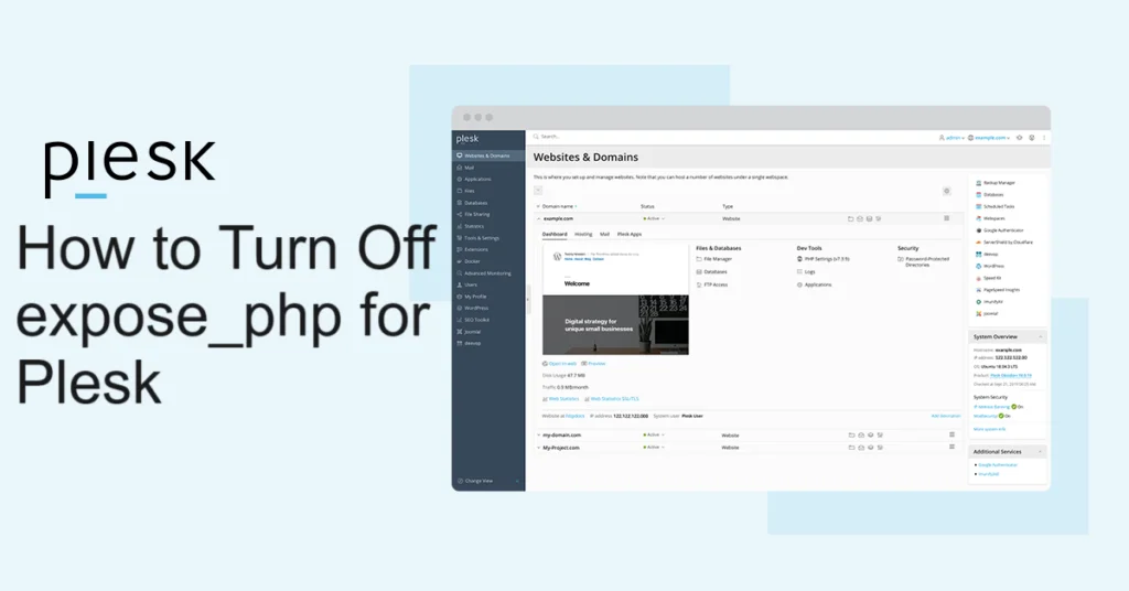 how to Turn Off expose_php for Plesk